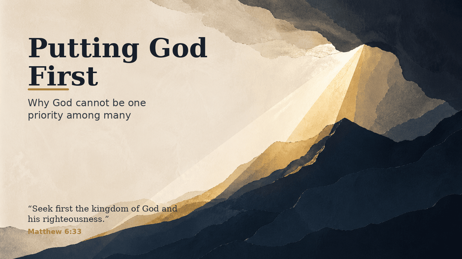 Familiar phrases tend to go soft. We hear them so often that we assume we already know what they mean. In practice, many of us take this one to mean that God should matter a lot, prayer should not be neglected, church should not drift to the margins, and our decisions should retain a religious centre. None of that is false. It is simply smaller than the Bible's own way of speaking.